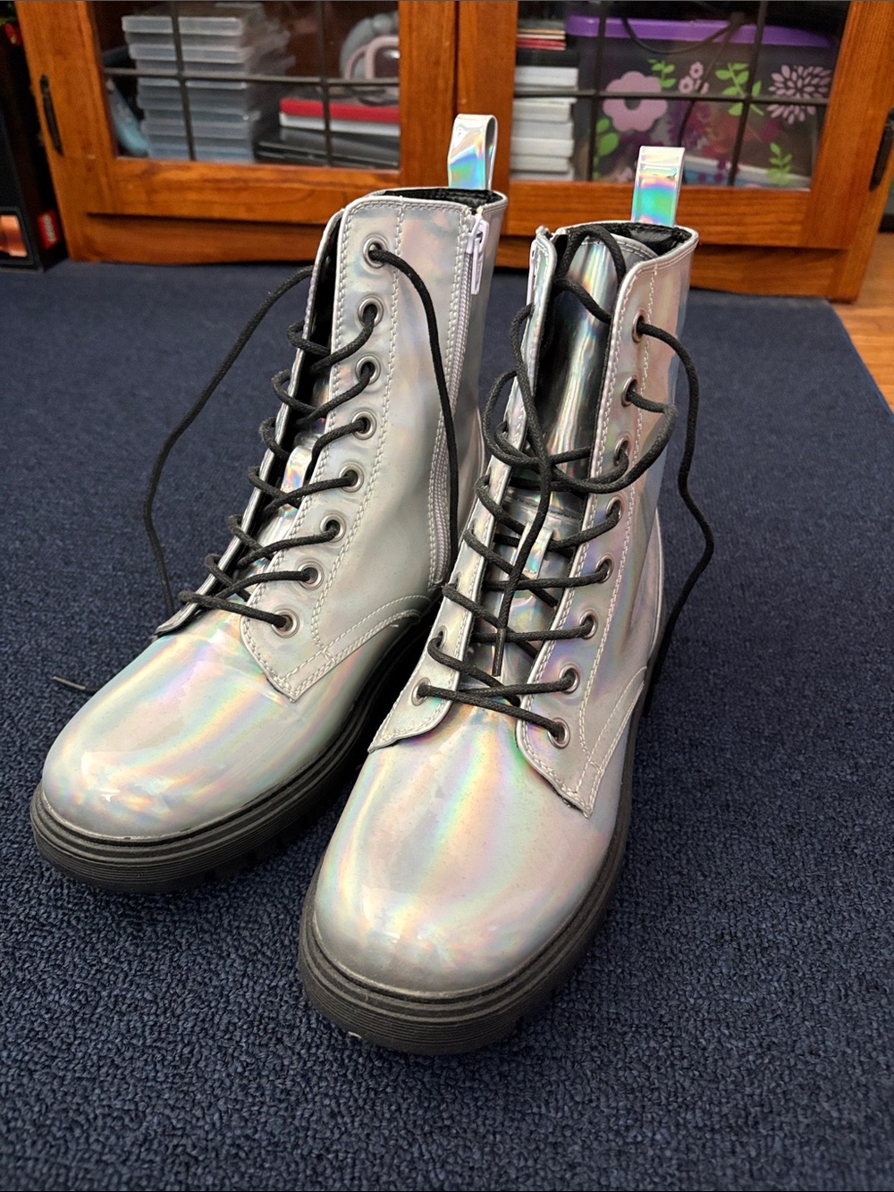 NEW LISTING ✨ Iridescent Combat Boots